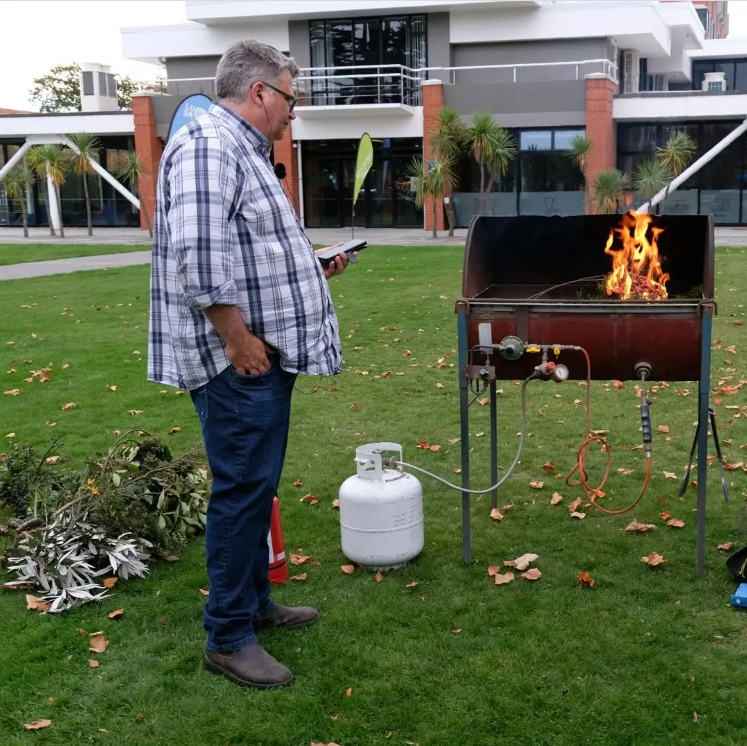 Dr Tim Curran undertaking experiments at Lincoln University